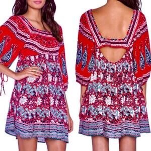 Free People Midsummer Dream Dress Red Open Back Small